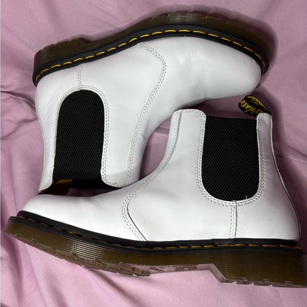 Dr. Martens White Chelsea Boots